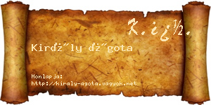 Király Ágota névjegykártya